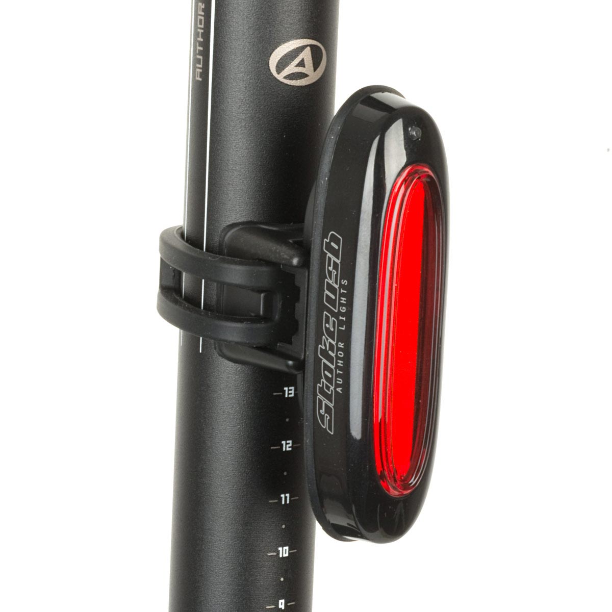 Ліхтар мигалка задній Author A-Stake USB  (black/clear-lens)