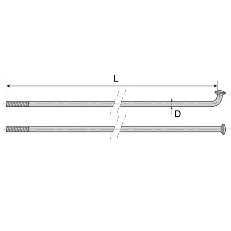 Спиця Inox Plus срібляста (нержавійка) 2/260/ 1шт