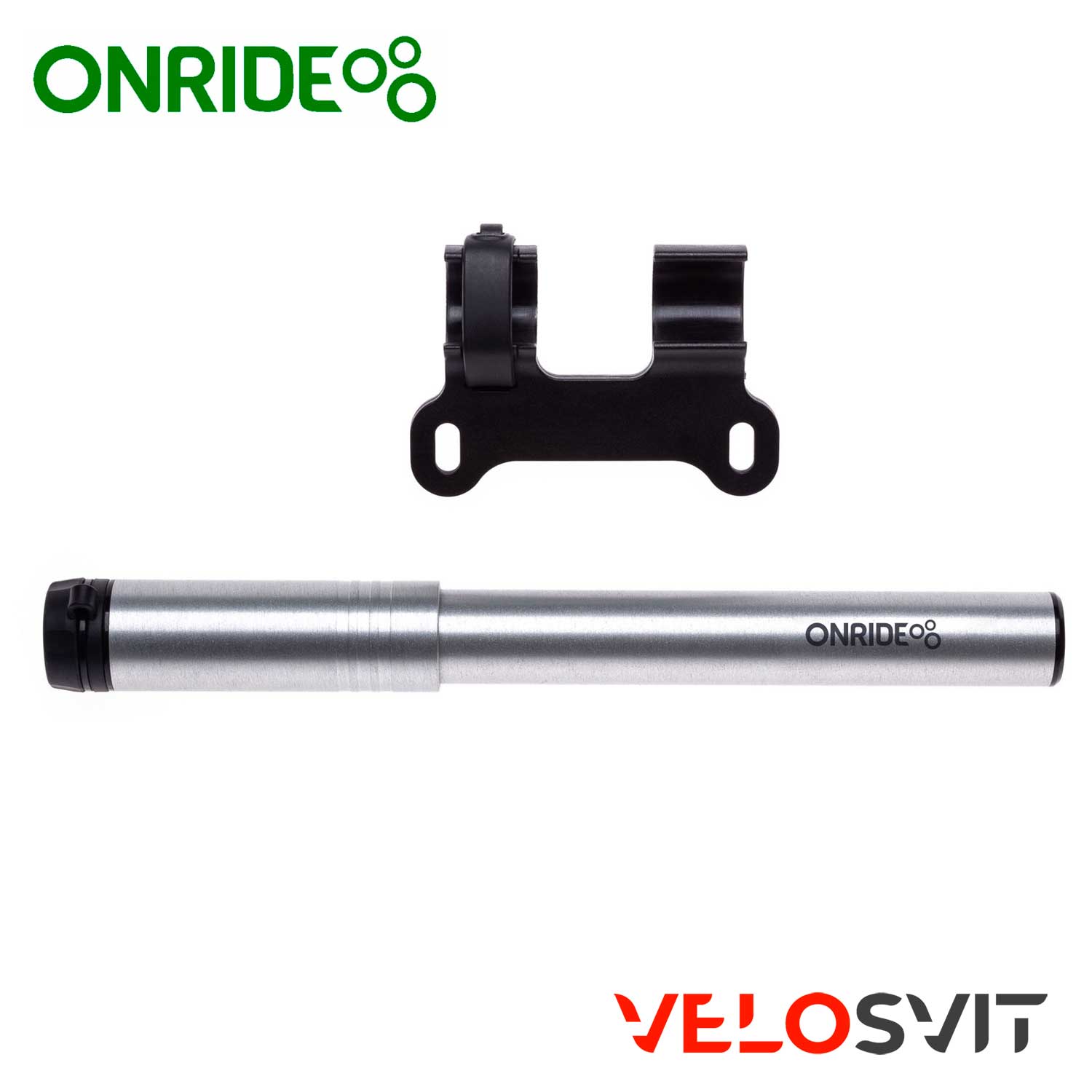 Насос компактний ONRIDE Slate 20 алюмінієвий з манометром макс.тиск 120PSI голівка під FV/AV