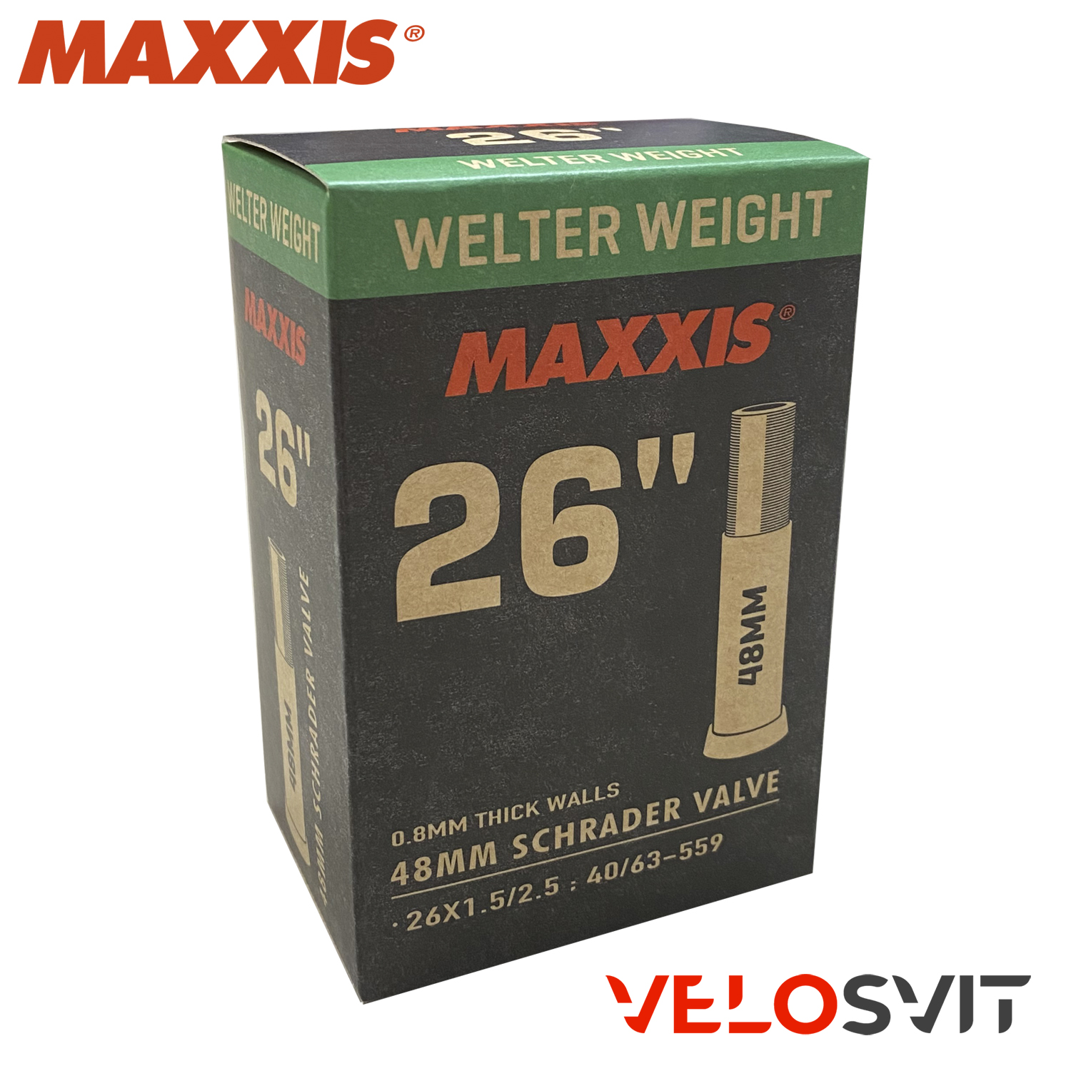 Камера Maxxis Welter Weight 26x1.5/2.5 AV L:48мм (EIB00137100)